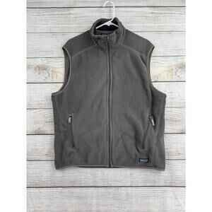 Patagonia Synchilla Fleece Full Zip Vest Mens Large Gray Stretch Mesh Lined